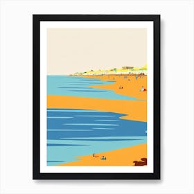 Bournemouth Beach Dorset Midcentury Art Print