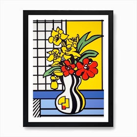 Freesia Flower Still Life  2 Pop Art Style Art Print