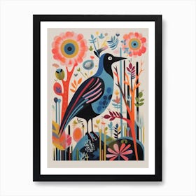 Colourful Scandi Bird Coot 1 Art Print