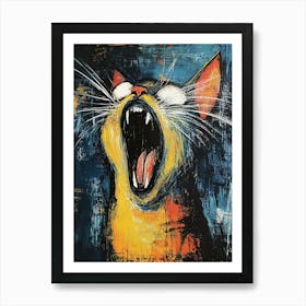 Fantastic Screaming Cat 2 Art Print