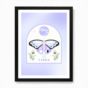 Zodiac Butterfly Libra Art Print