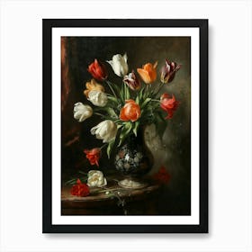 Baroque Floral Still Life Tulip 2 Art Print