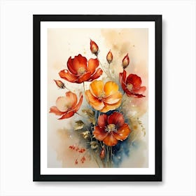 A Bunch Of Blooming Flowers Painting (13) Art Print