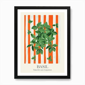 Marche Aux Legumes Basil Summer Illustration 12 Art Print