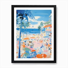 Rimini   Italy Beach Club Lido Watercolour 3 Art Print