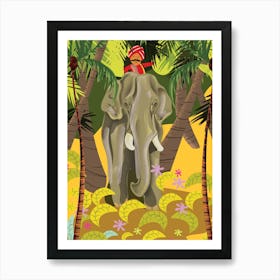Indian Elephant In The Jungle Art Print