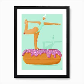 Yoga Donut Art Print
