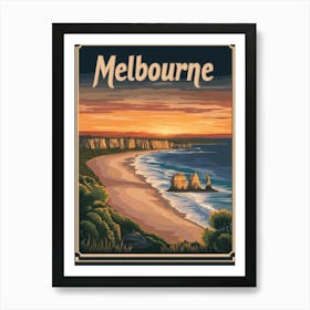 Aihrgdesign A Mid Century Modern Travel Poster For Melbourne 1 Art Print