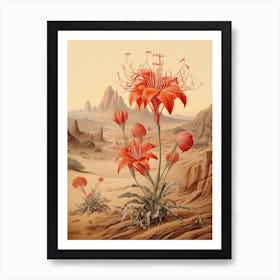 Chinese Spider Lily  Flower Victorian Style 1 Art Print