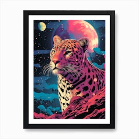 Leopard In Space Art Print