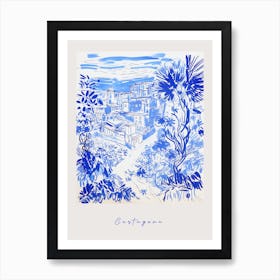 Cartagena Spain 3 Mediterranean Blue Drawing Poster Art Print