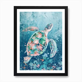 Sea Turtle In The Blue Ocean 2 Art Print