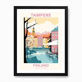 Tampere, Finland, Flat Pastels Tones Illustration 3 Poster Art Print