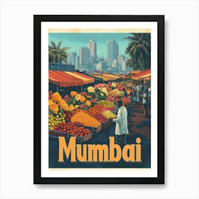 Aihrgdesign A 1970s Inspired Travel Poster For Mumbai 3 Art Print