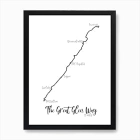 The Great Glen Way Route Print | Scotland Print | Long Distance Hiking Route Print Art Print