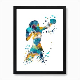 Boxer Woman Watercolor Art Print