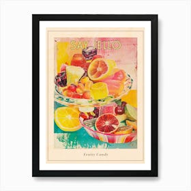 Fruity Jelly Candy Retro Collage 1 Poster Art Print