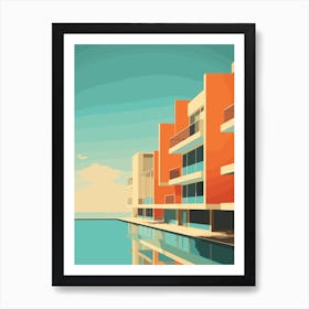 Huntington Beach California Abstract Orange Hues 2 Art Print