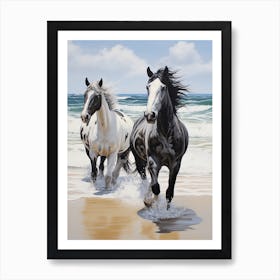 A Horse Oil Painting In Bondi Beach, Australia, Portrait 3 Art Print