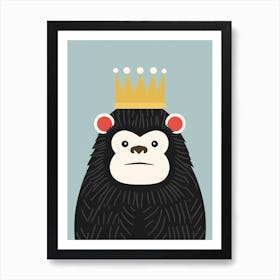 Little Mountain Gorilla 1 Wearing A Crown Art Print