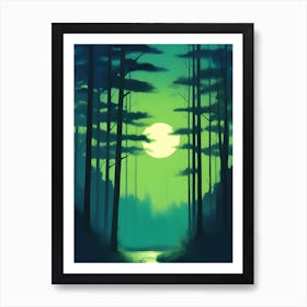 Forest At Night Art Print