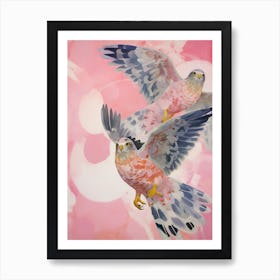 Pink Ethereal Bird Painting Eurasian Sparrowhawk 1 Art Print