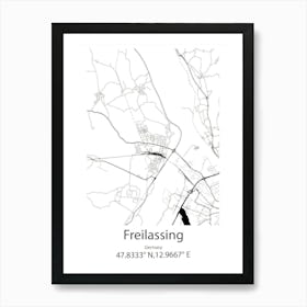 Freilassing,Germany Minimalist Map Art Print