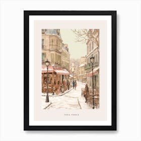 Vintage Winter Poster Paris France 7 Art Print