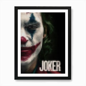 Joker In A Pixel Dots Art Style Art Print