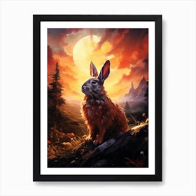 Rabbit In The Sunset Art Print