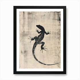 Black Oustalets Lizard Block Print Art Print