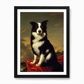 Border Collie Renaissance Portrait Oil Painting Art Print