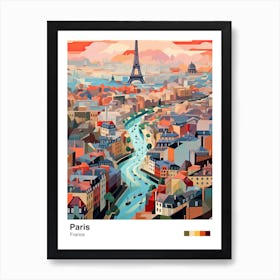Paris View   Geometric Vector Illustration 1 Poster Art Print
