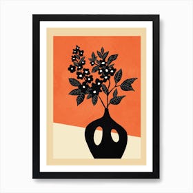 Flower Vase Orange Art Print