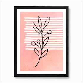 Modern Plant Pink Art Print