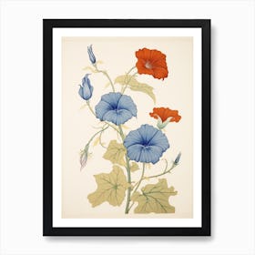 Asagao Morning Glory 1 Vintage Japanese Botanical Art Print