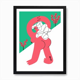 Ski Slope Lady Affiche