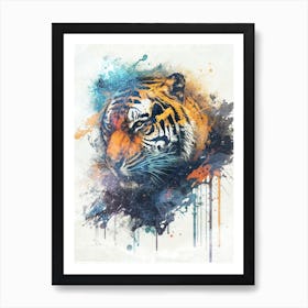 A Nice Tiger Art Illustration In A Painting Style 10 Art Print