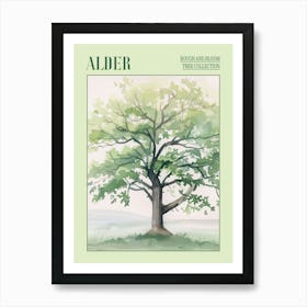 Alder Tree Atmospheric Watercolour Painting 6 Poster Art Print