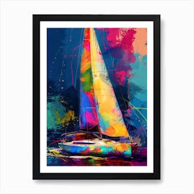 Sailboat Painting sport Art Print