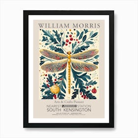 William Morris Prints Dragonfly Yellow Christmas Gift Winter Vintage Art Print