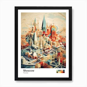 Moscow, Russia, Geometric Illustration 4 Poster Art Print