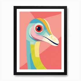 Colourful Dinosaur Compsognathus 3 Art Print