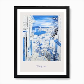 Tangier Morocco Mediterranean Blue Drawing Poster Art Print