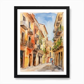 Palermo, Italy Watercolour Streets 4 Art Print