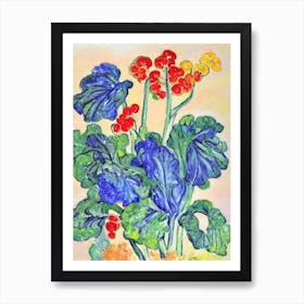 Mustard Greens Fauvist vegetable Art Print