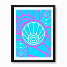 Geometric Glyph in White and Bubblegum Pink and Candy Blue n.0029 Art Print