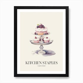 Kitchen Staples Cake Stand Art Print