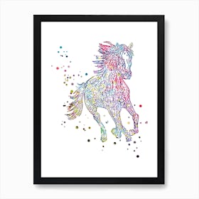 Horse running Art Print