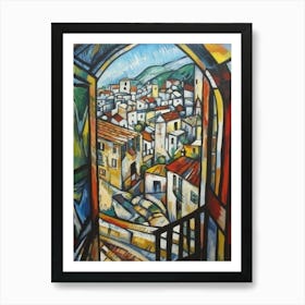 Window View Of Rio De Janeiro Of In The Style Of Cubism 4 Art Print